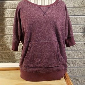 Old Navy Purple Distressed SS Size Lg Swaetshirt
